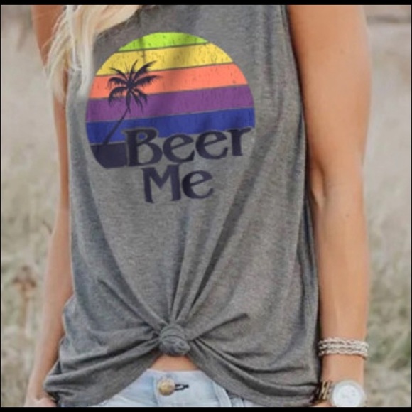 Tops - “Beer Me” Graphic Tank Size 2X